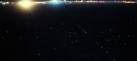 Star Landing 1997 Temporary Site-specific Environmental Sculpture, Burning Man Festival, Black Rock Desert, Nevada. 200' x150', random blinking Green LED's in an intersecting matrix imbedded into the desert floor